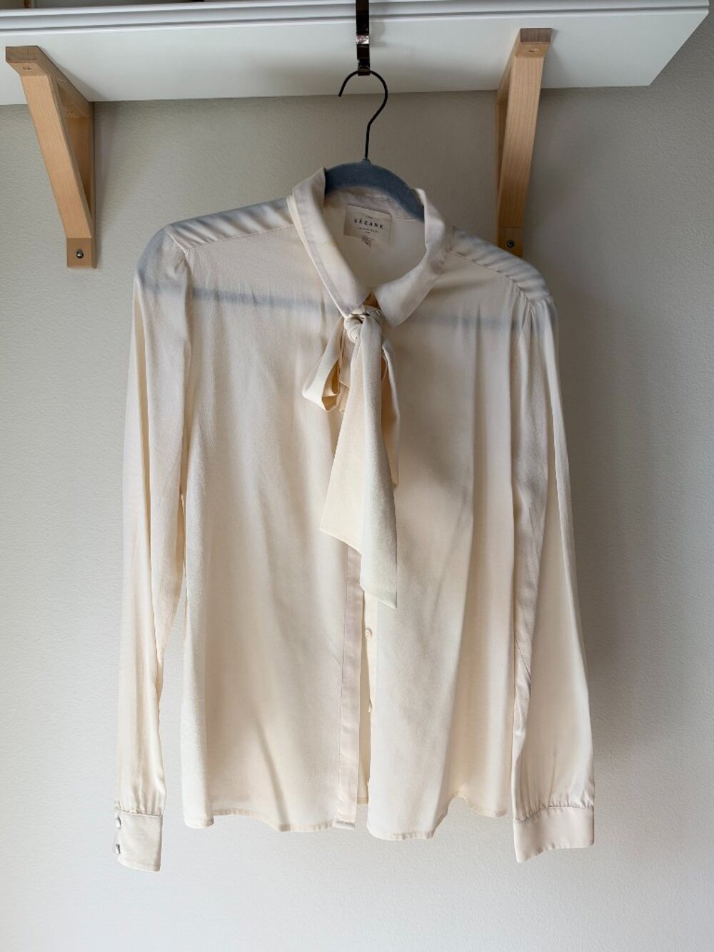 Sezane Lives Shirt Cream - Size 8